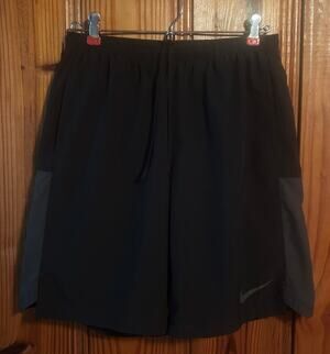 Nike men’s running shorts with built in underwear black 8” medium gym walking